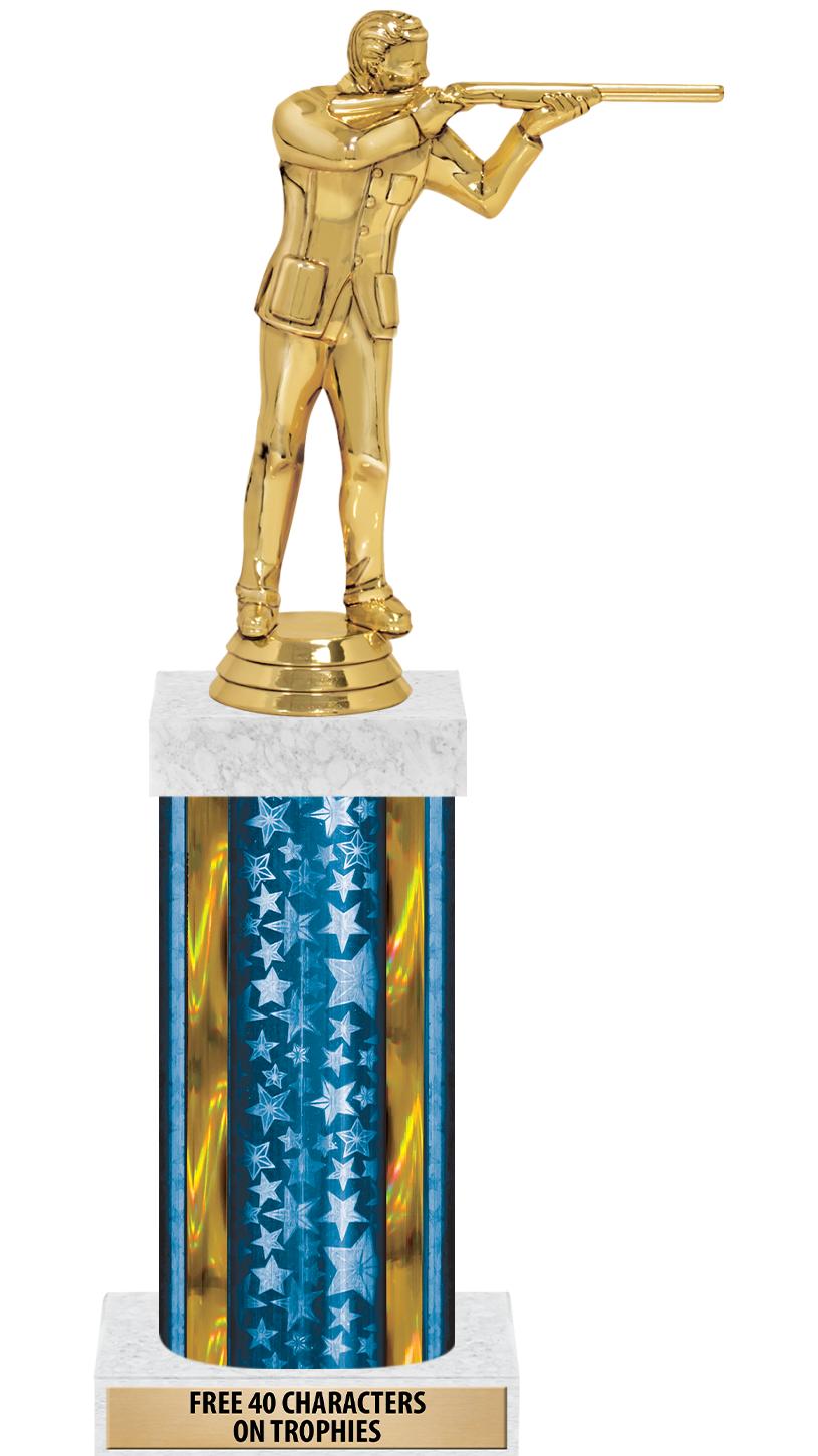 14"BLUE/GD-STARS-GD FIG/SQUARE