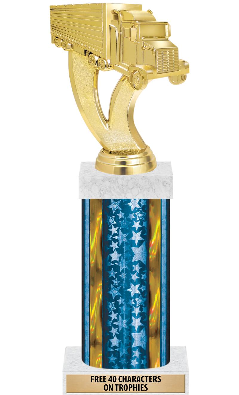 14"BLUE/GD-STARS-GD FIG/SQUARE