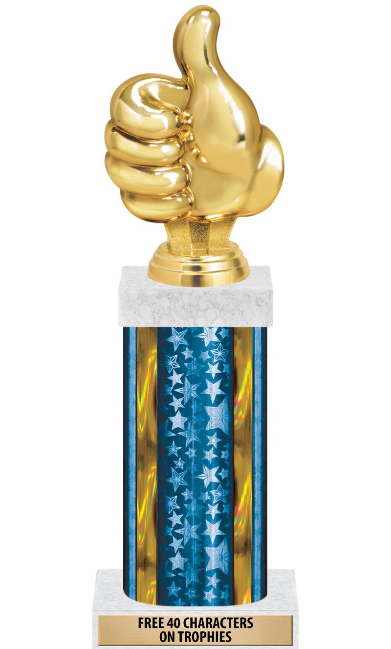 14"BLUE/GD-STARS-GD FIG/SQUARE