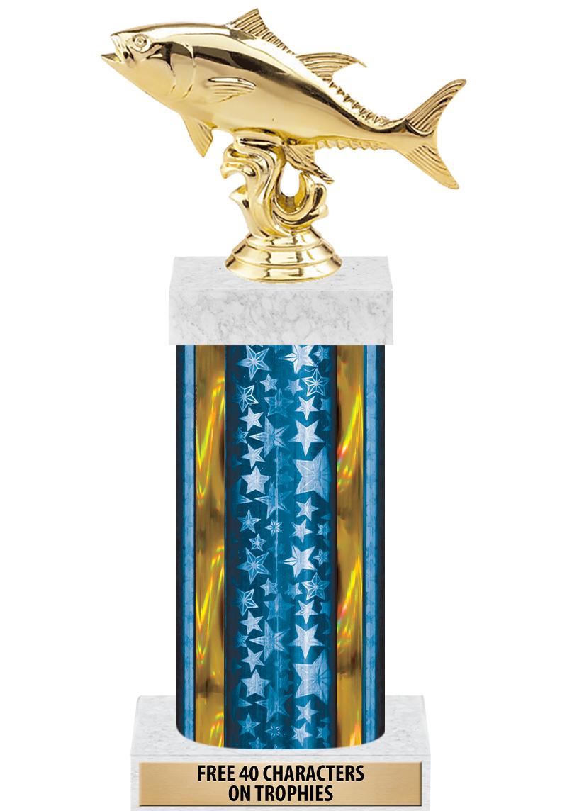 14"BLUE/GD-STARS-GD FIG/SQUARE