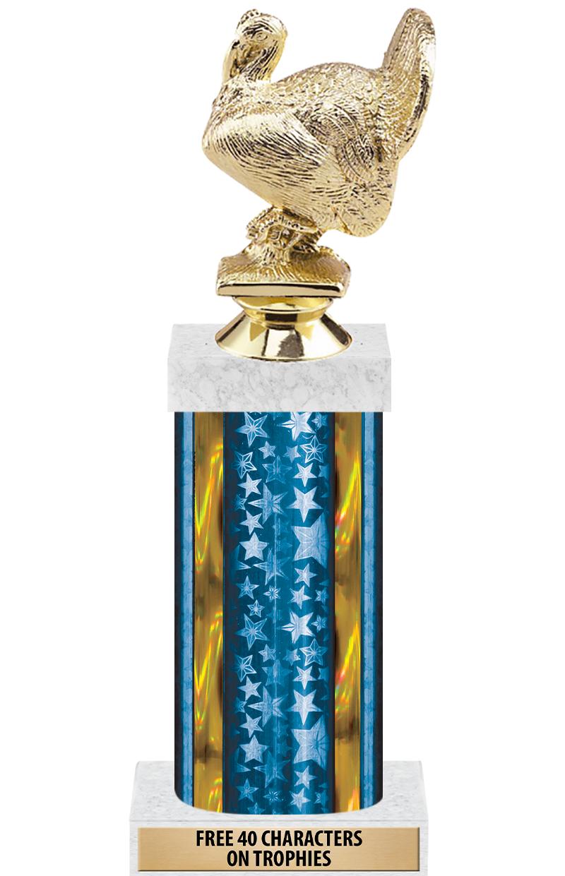 14"BLUE/GD-STARS-GD FIG/SQUARE