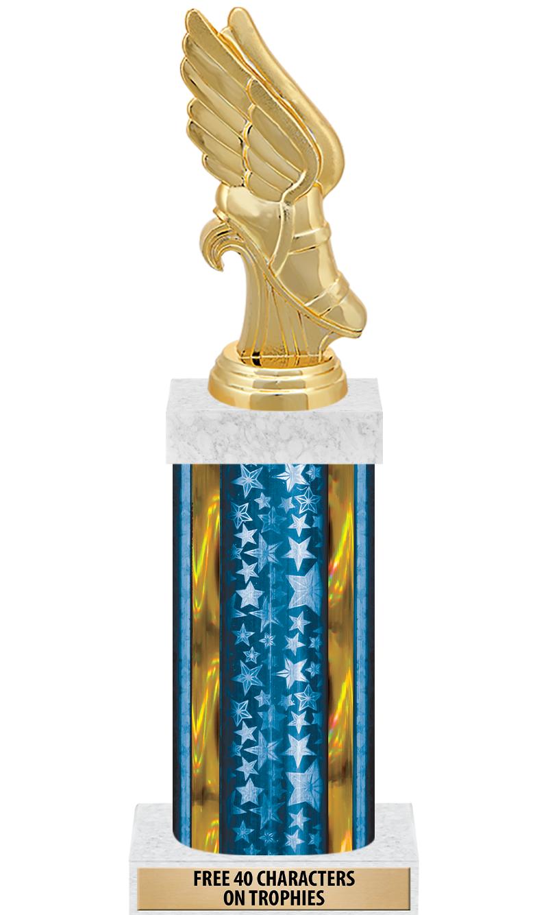 14"BLUE/GD-STARS-GD FIG/SQUARE