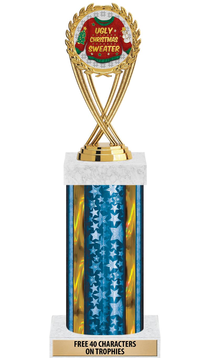 14"BLUE/GD-STARS-GD FIG/SQUARE