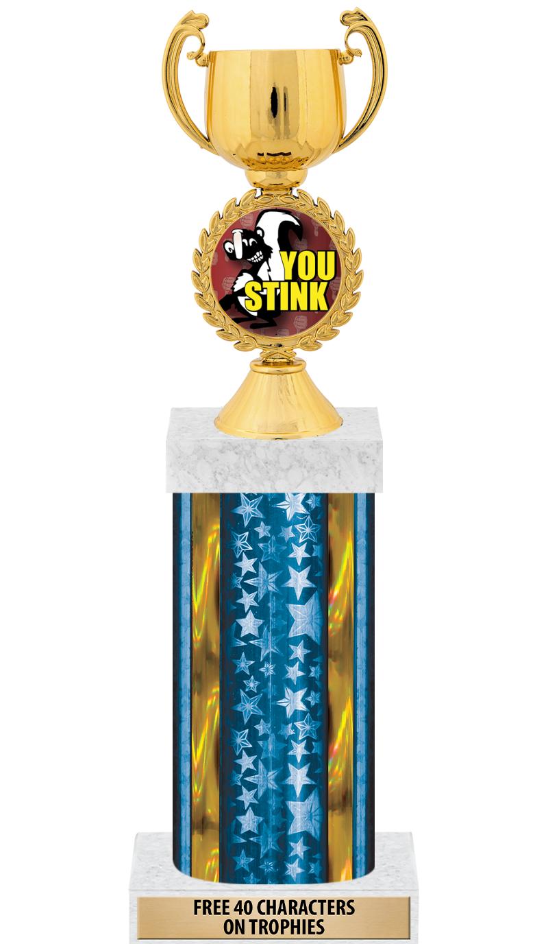 14"BLUE/GD-STARS-GD FIG/SQUARE