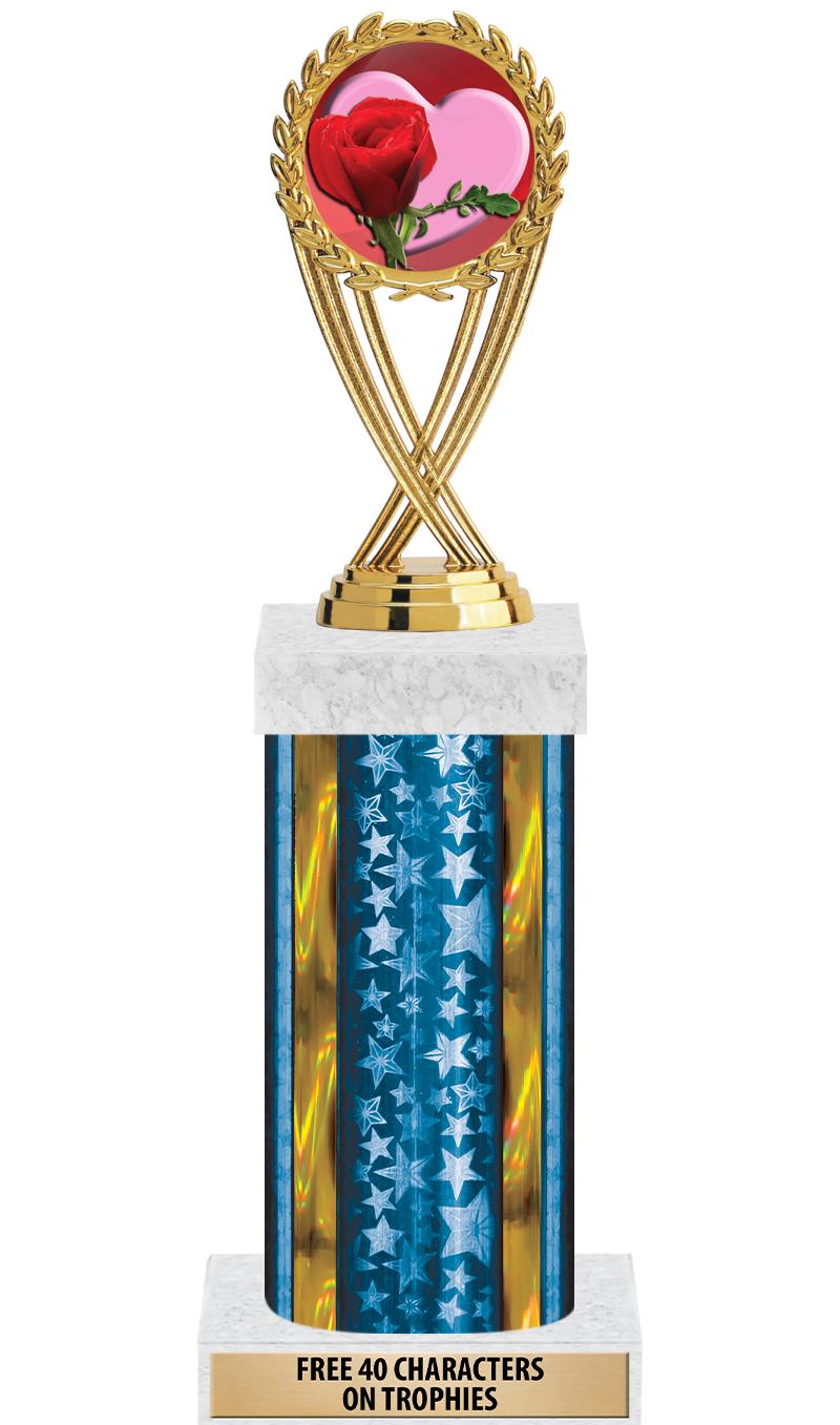 14"BLUE/GD-STARS-GD FIG/SQUARE