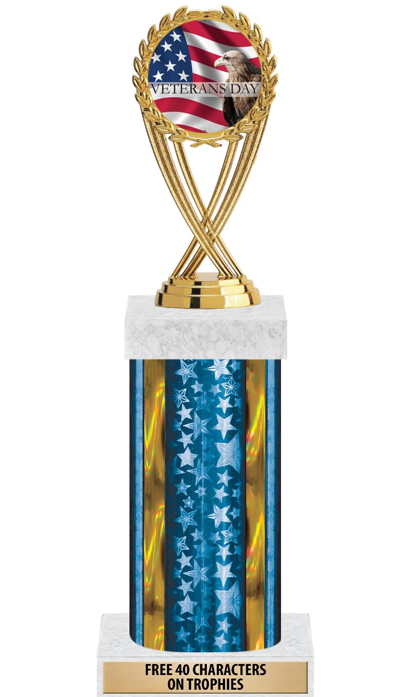 14"BLUE/GD-STARS-GD FIG/SQUARE