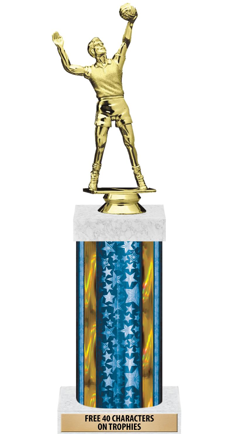 14"BLUE/GD-STARS-GD FIG/SQUARE