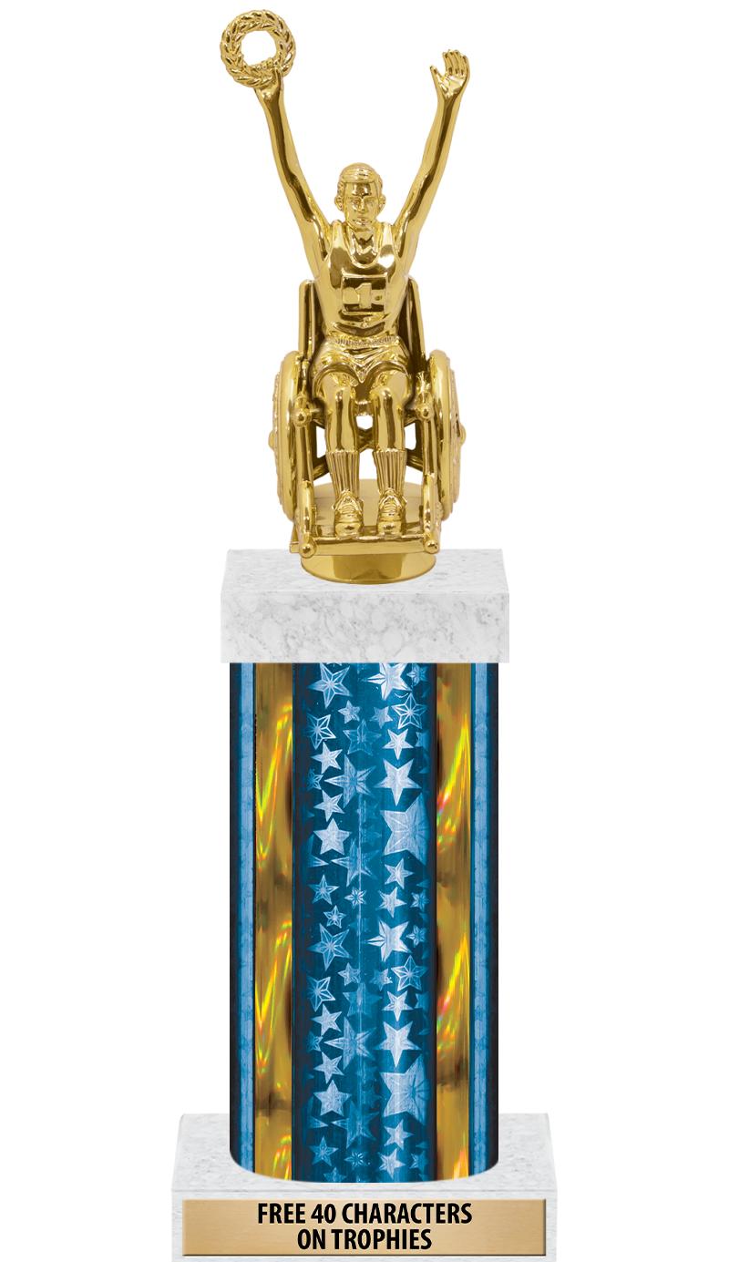 14"BLUE/GD-STARS-GD FIG/SQUARE