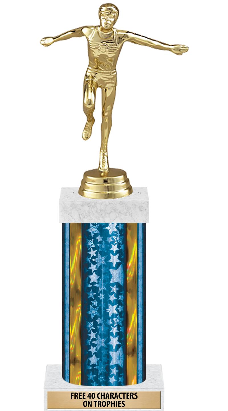 14"BLUE/GD-STARS-GD FIG/SQUARE