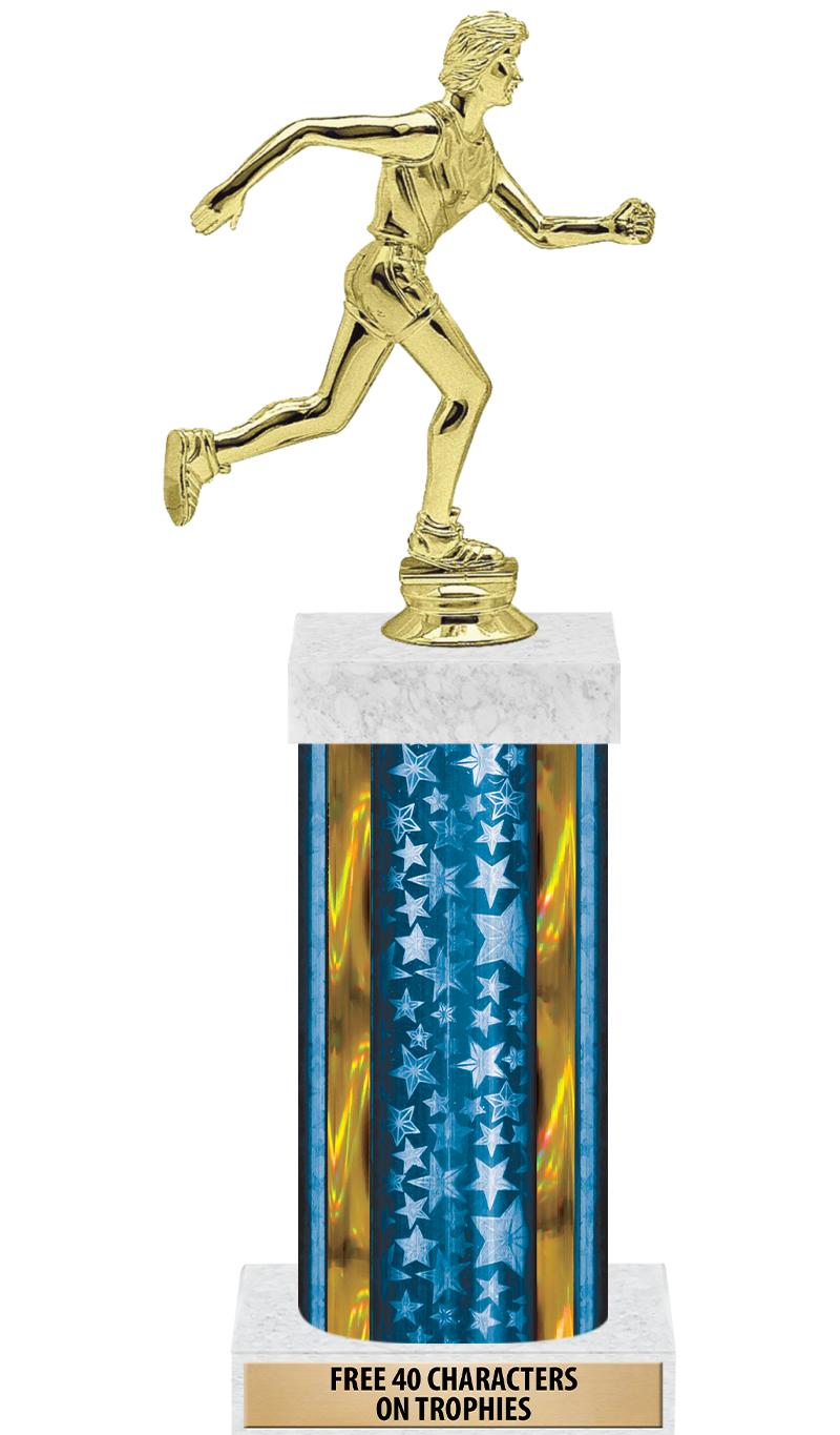 14"BLUE/GD-STARS-GD FIG/SQUARE