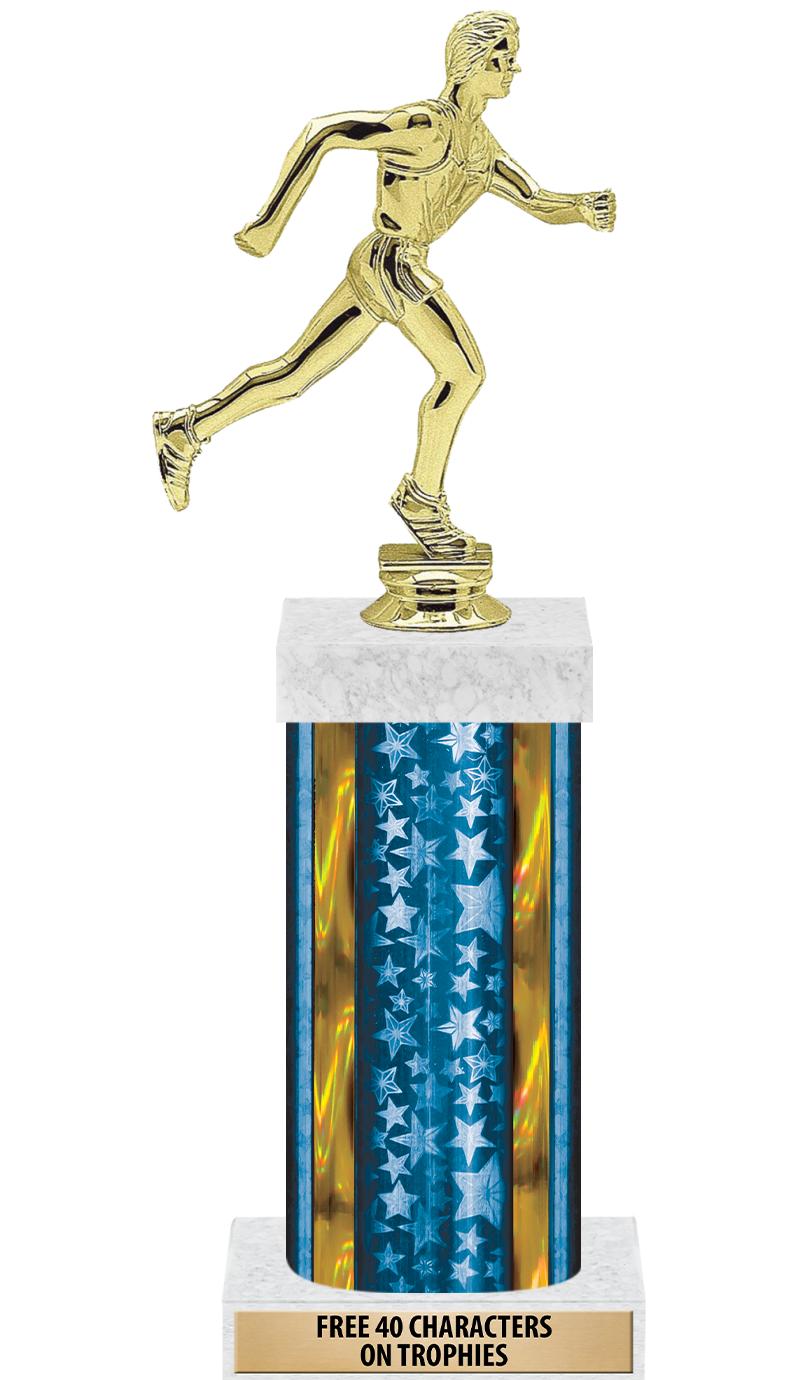 14"BLUE/GD-STARS-GD FIG/SQUARE