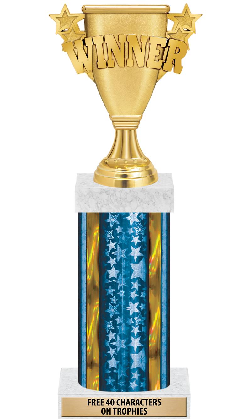 14"BLUE/GD-STARS-GD FIG/SQUARE