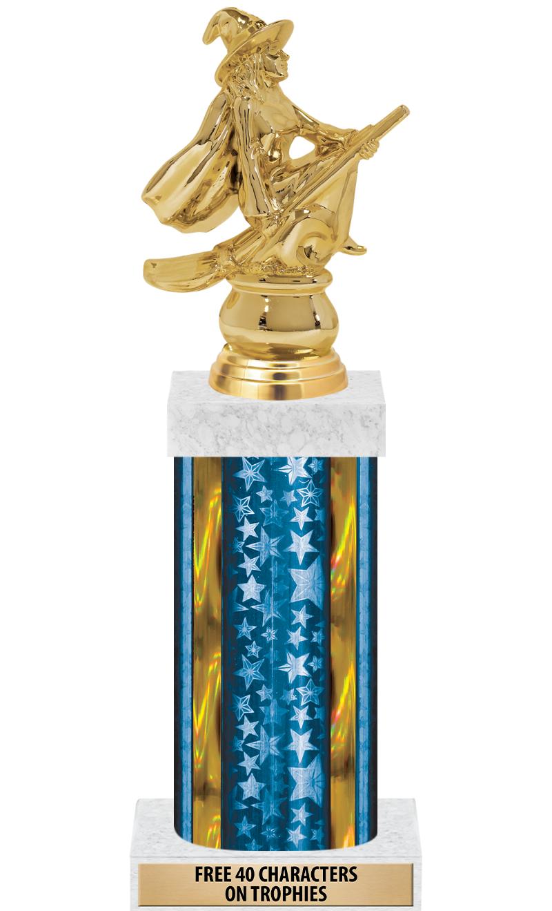 14"BLUE/GD-STARS-GD FIG/SQUARE