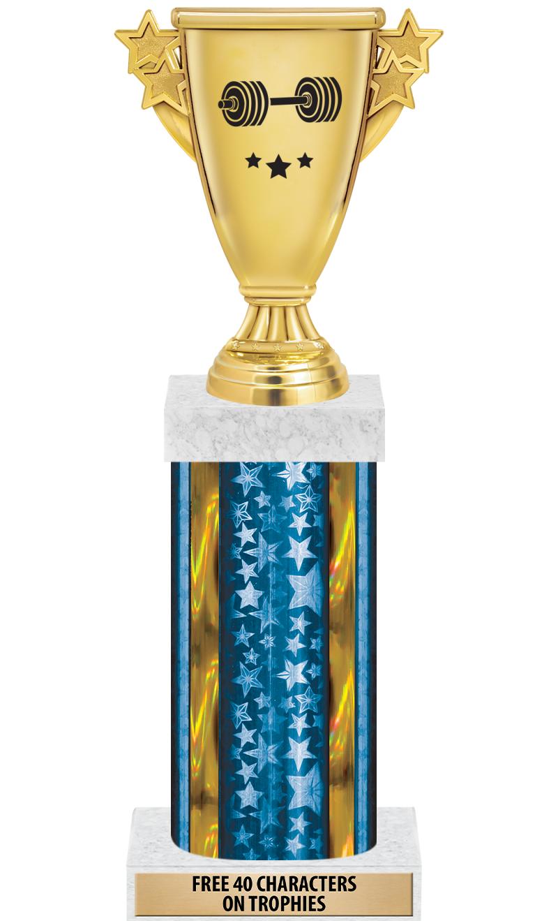 14"BLUE/GD-STARS-GD FIG/SQUARE