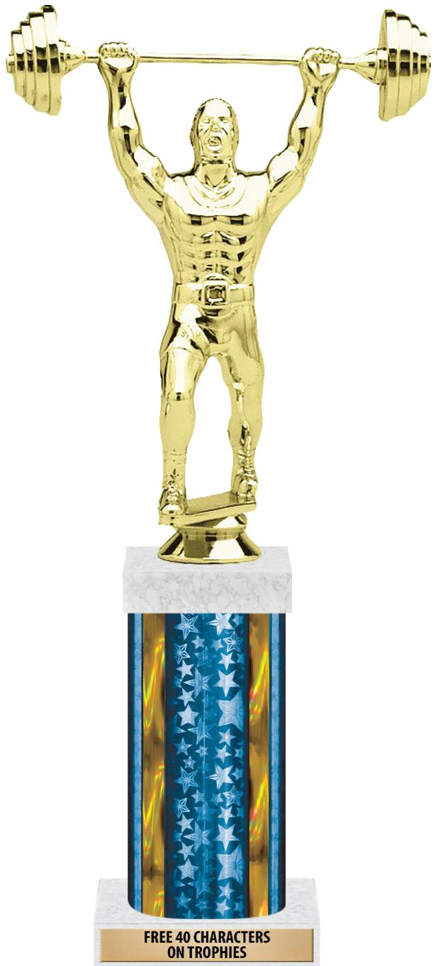 14"BLUE/GD-STARS-GD FIG/SQUARE