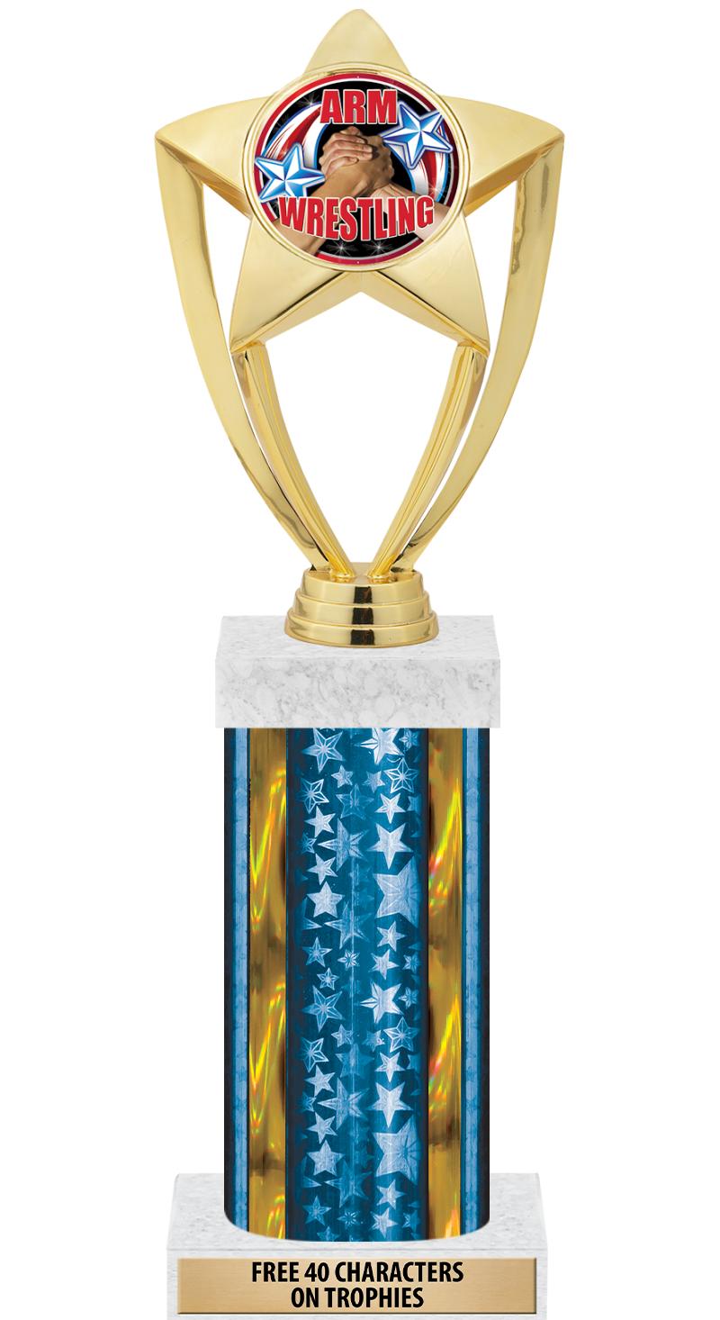 14"BLUE/GD-STARS-GD FIG/SQUARE