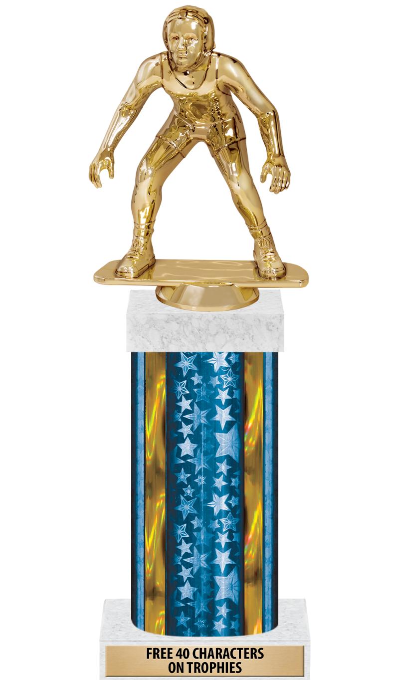 14"BLUE/GD-STARS-GD FIG/SQUARE