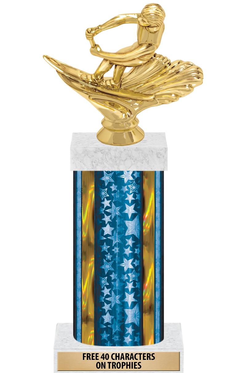 14"BLUE/GD-STARS-GD FIG/SQUARE