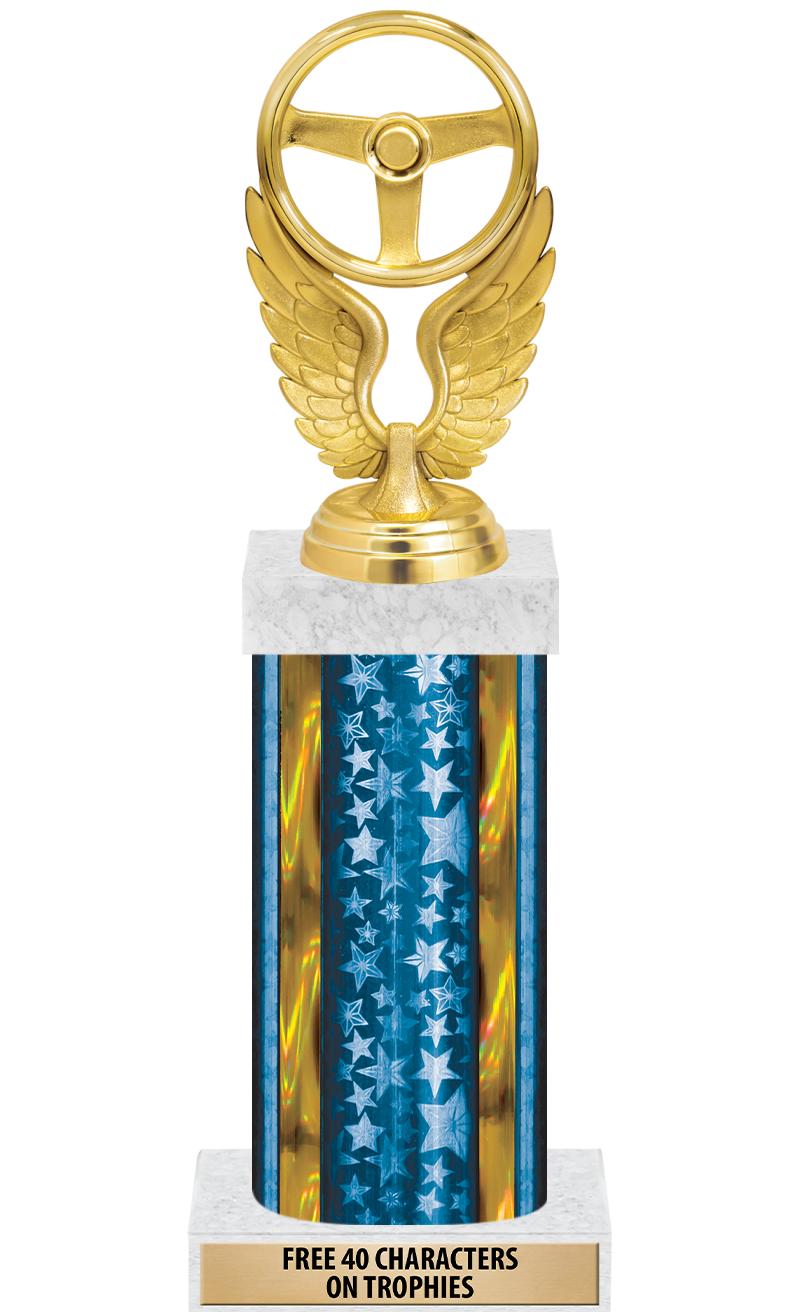 14"BLUE/GD-STARS-GD FIG/SQUARE