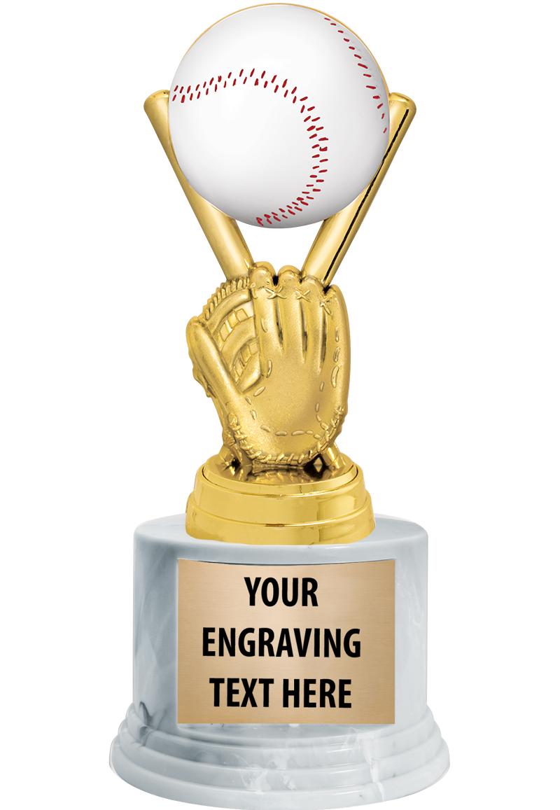 Crown Awards Baseball Championship Trophies - 14 Baseball Trophy with Gold  Cup and Personalized Engraving Text Prime