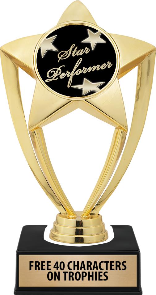  Crown Awards MVP Trophies, 11 Gold Star MVP Trophy with  Engraving Included : Sports & Outdoors