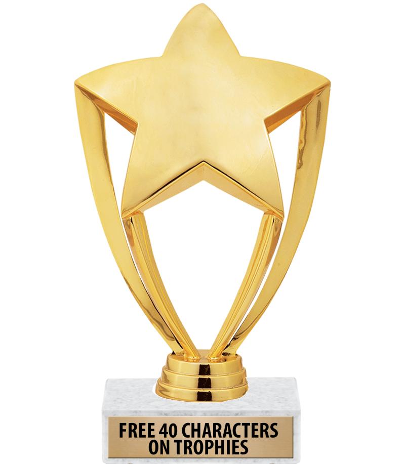 6"SHINY GOLD STAR-MARBLE BASE