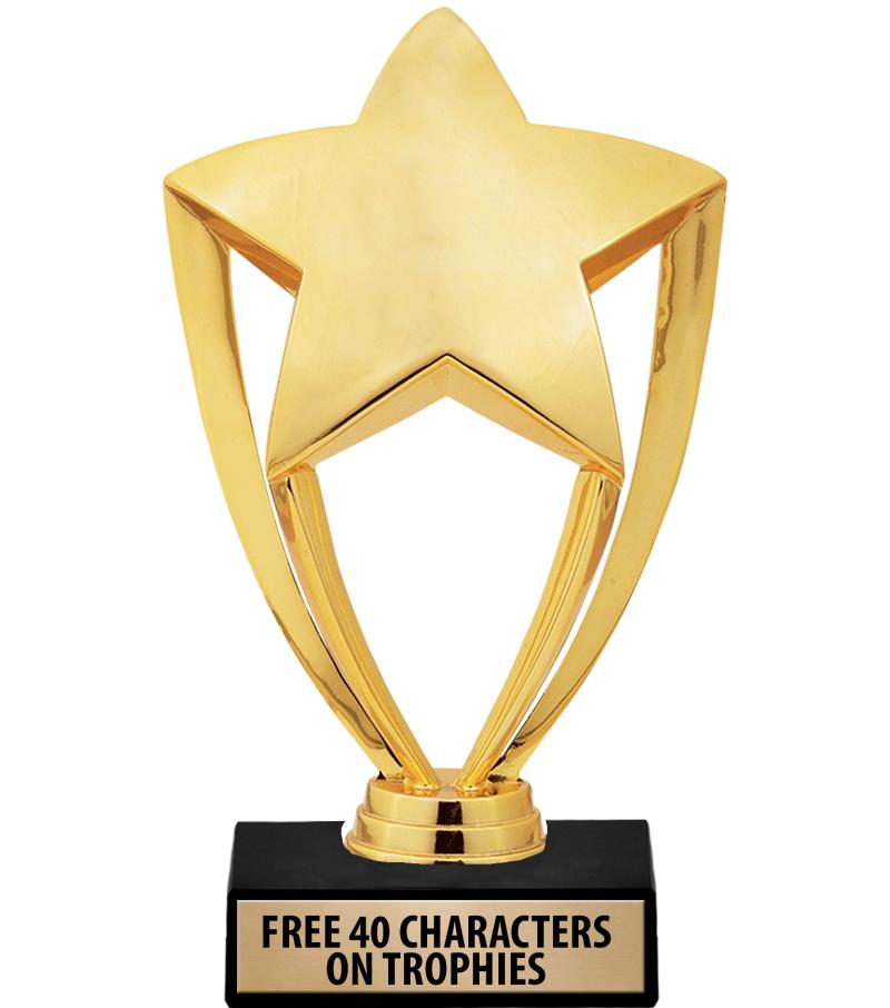 6"SHINY GOLD STAR-MARBLE BASE