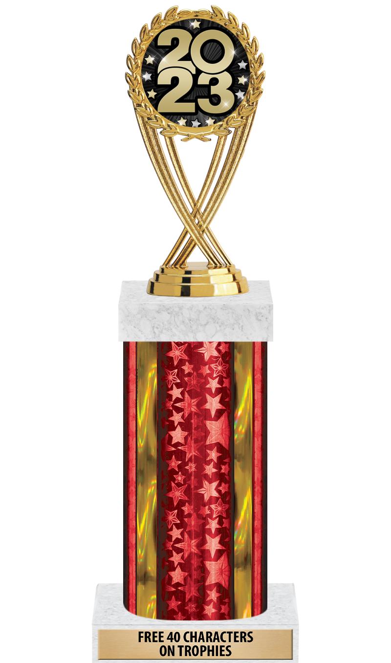 14"RED/GD-STARS-GD FIG/SQUARE