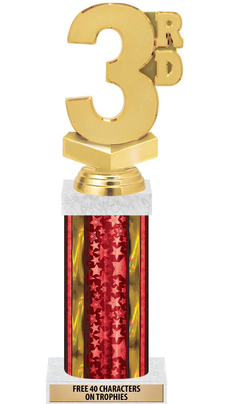 14"RED/GD-STARS-GD FIG/SQUARE