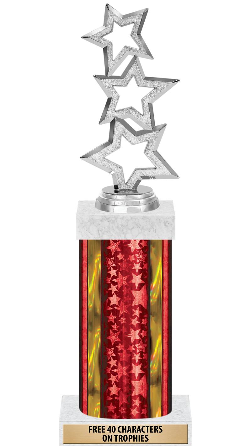 14"RED/GD-STARS-GD FIG/SQUARE