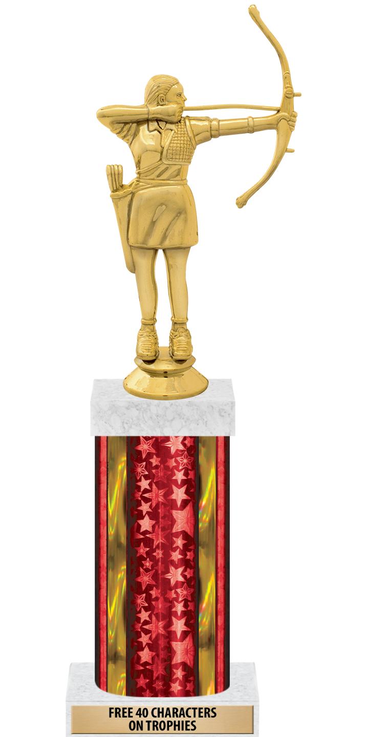 14"RED/GD-STARS-GD FIG/SQUARE