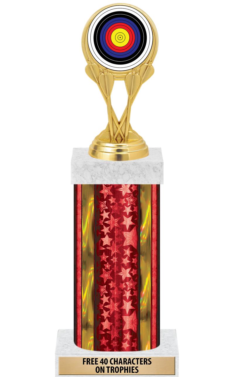 14"RED/GD-STARS-GD FIG/SQUARE