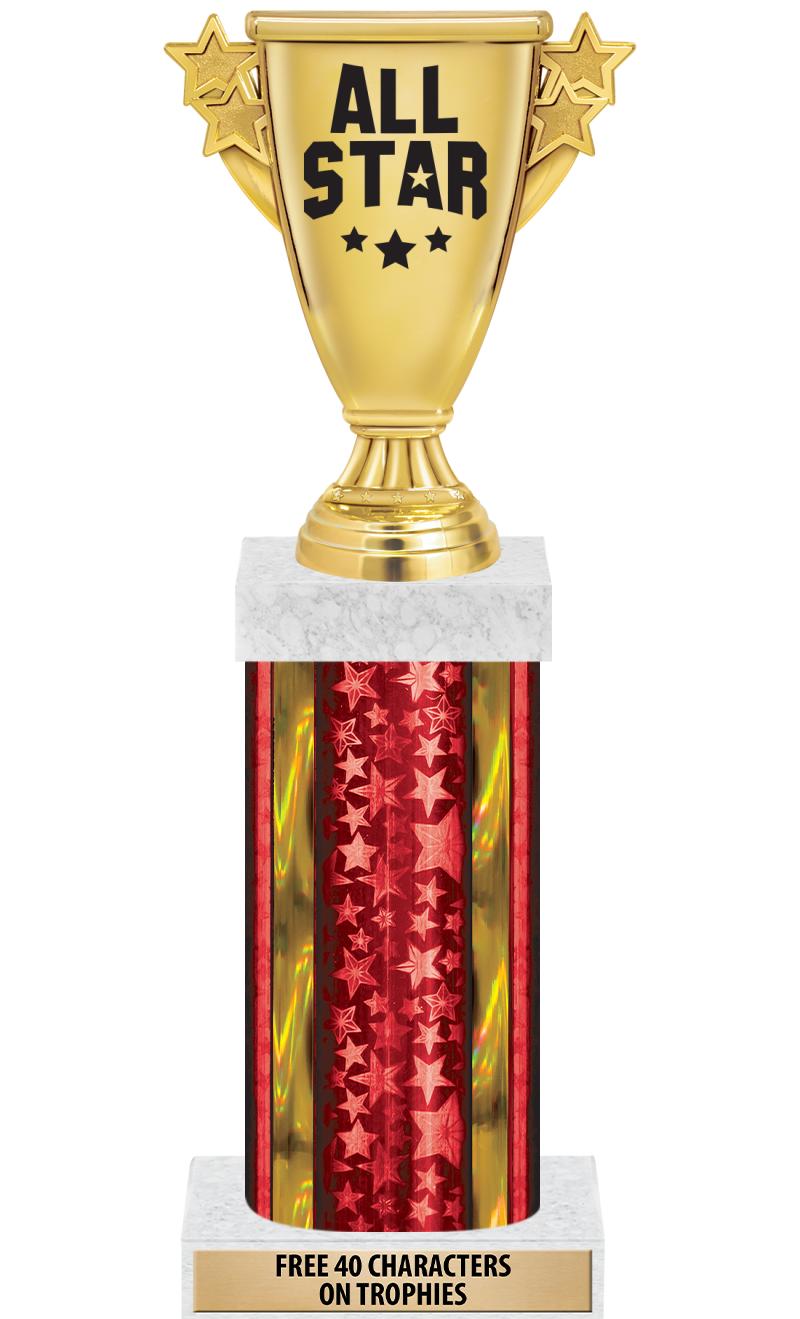 14"RED/GD-STARS-GD FIG/SQUARE