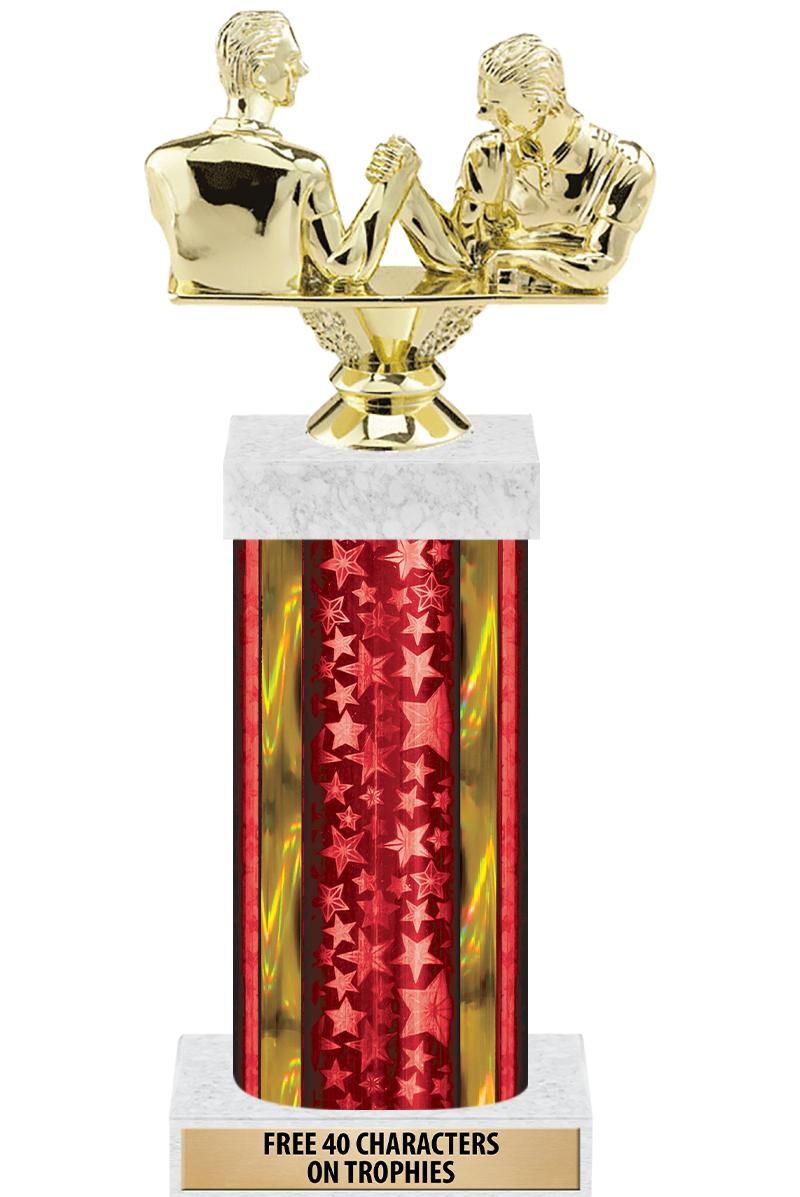 14"RED/GD-STARS-GD FIG/SQUARE