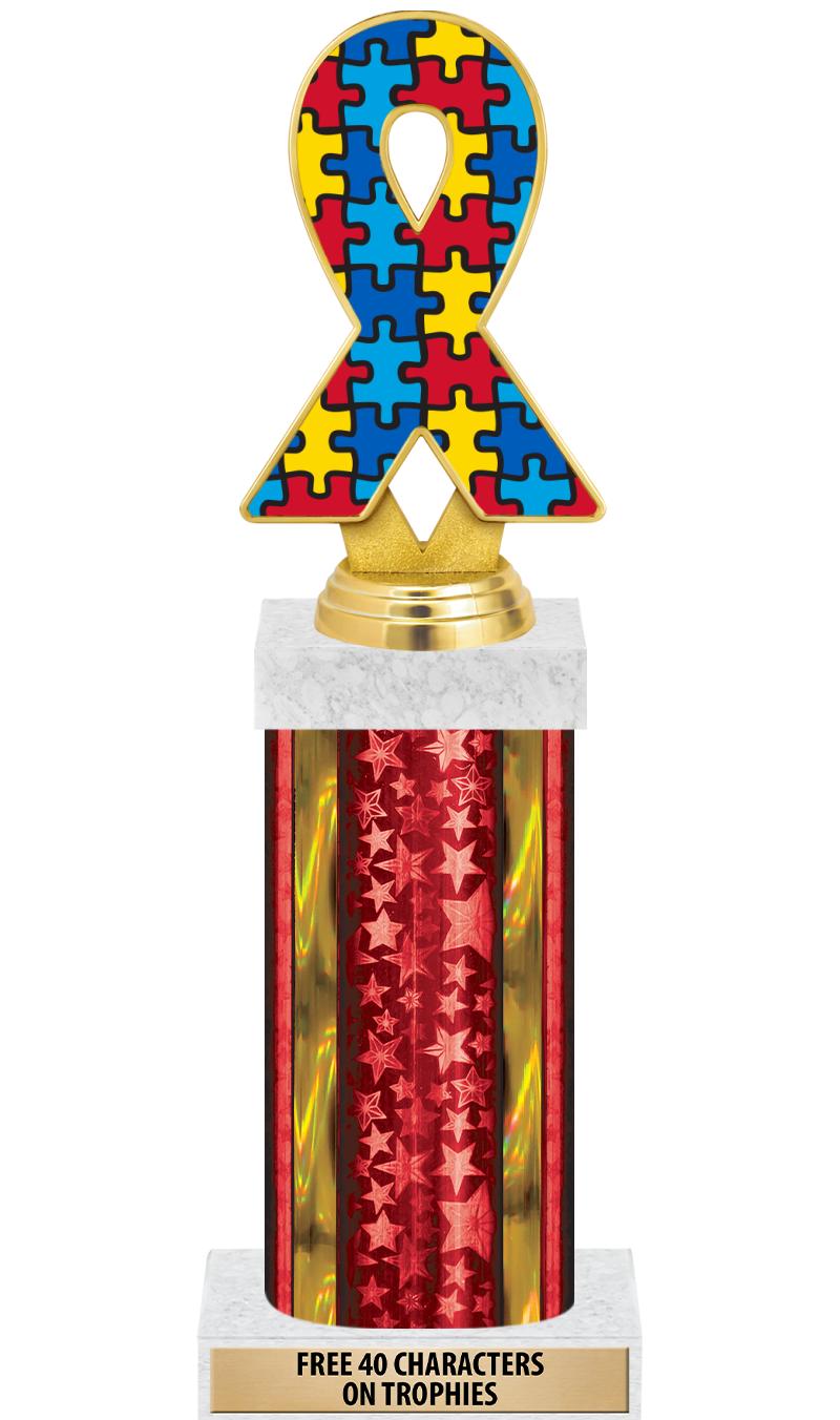 14"RED/GD-STARS-GD FIG/SQUARE