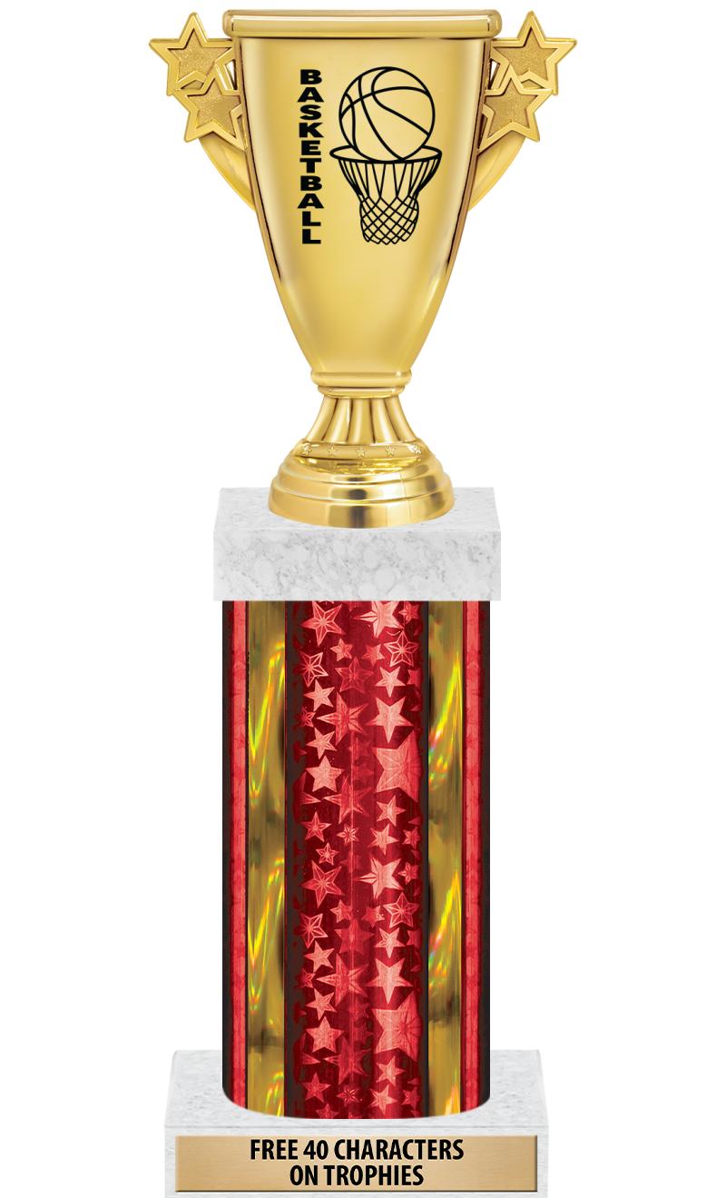 14"RED/GD-STARS-GD FIG/SQUARE