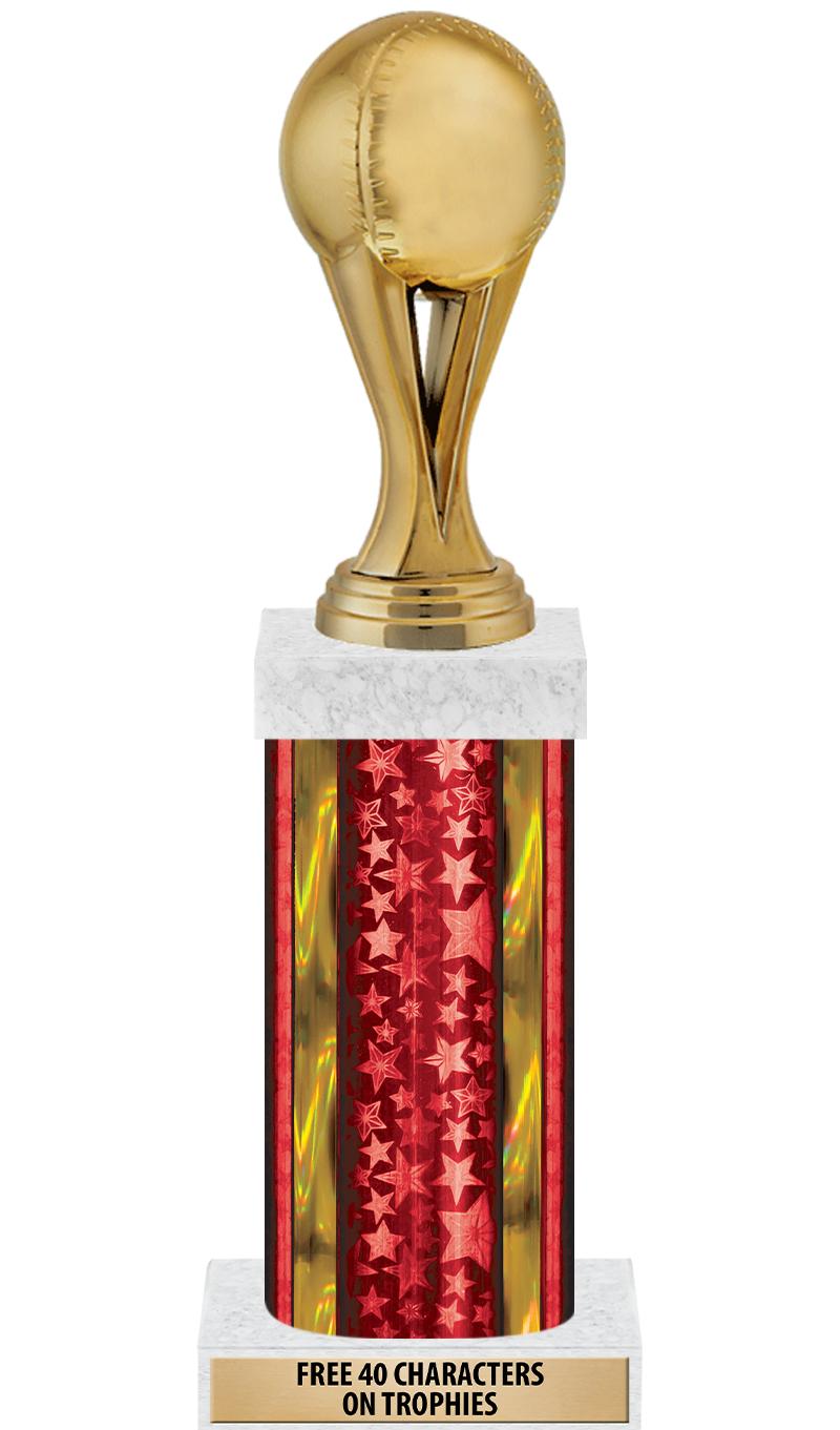 14"RED/GD-STARS-GD FIG/SQUARE