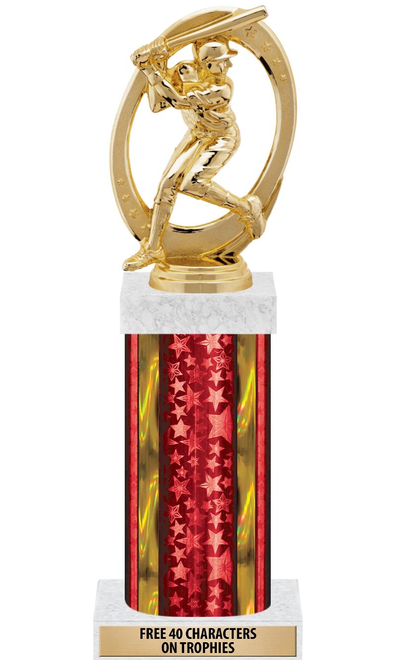 14"RED/GD-STARS-GD FIG/SQUARE