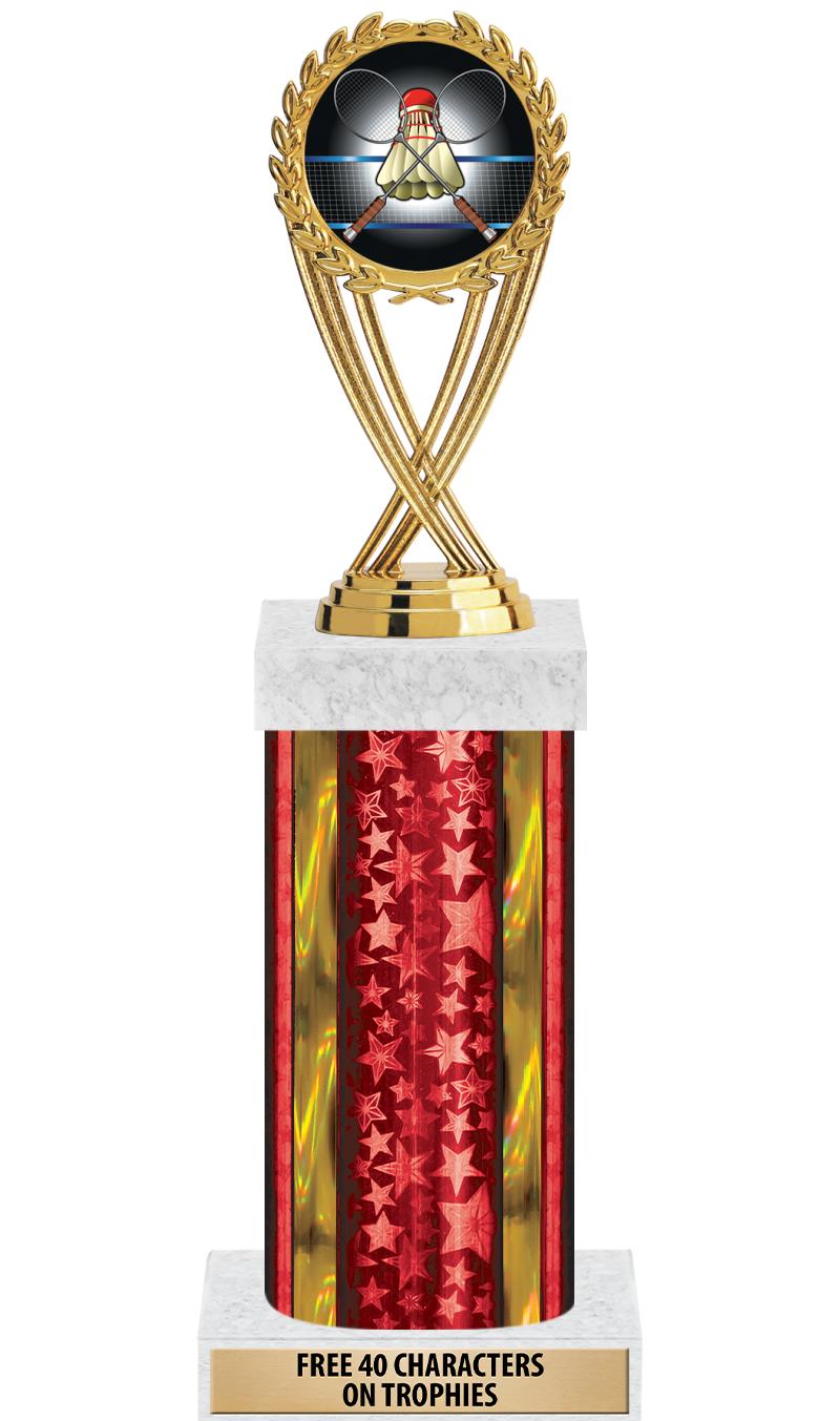 14"RED/GD-STARS-GD FIG/SQUARE