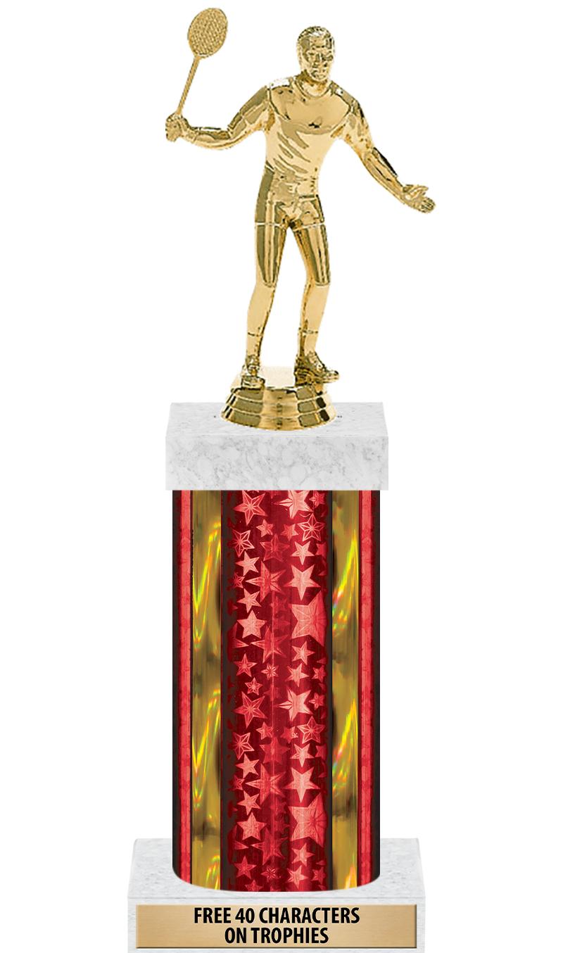 14"RED/GD-STARS-GD FIG/SQUARE