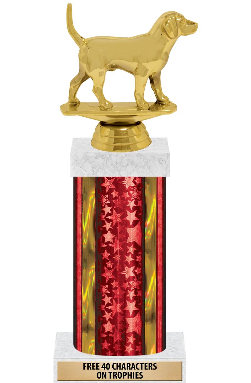 14"RED/GD-STARS-GD FIG/SQUARE