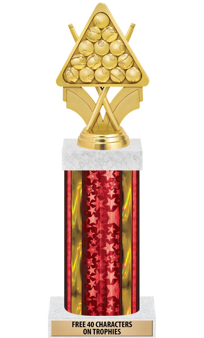 14"RED/GD-STARS-GD FIG/SQUARE