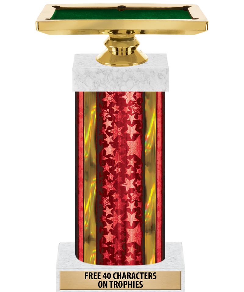 14"RED/GD-STARS-GD FIG/SQUARE