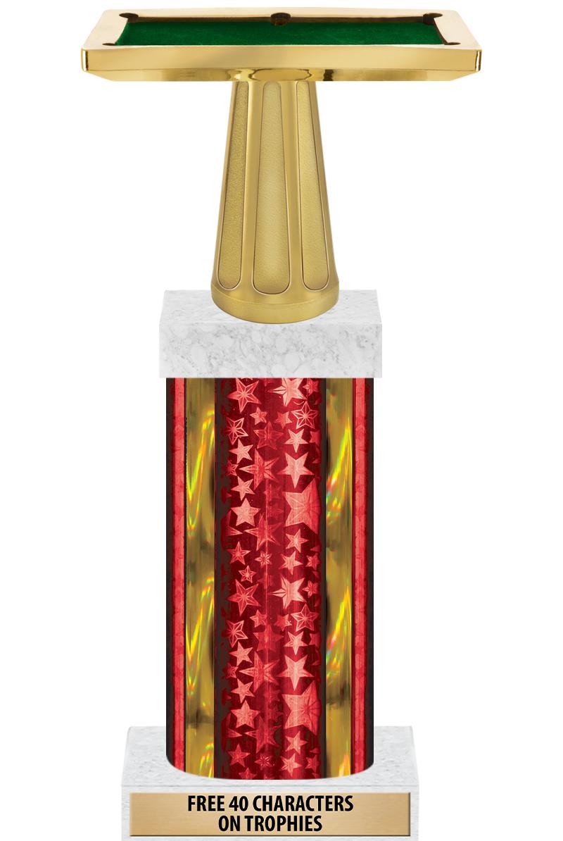 14"RED/GD-STARS-GD FIG/SQUARE