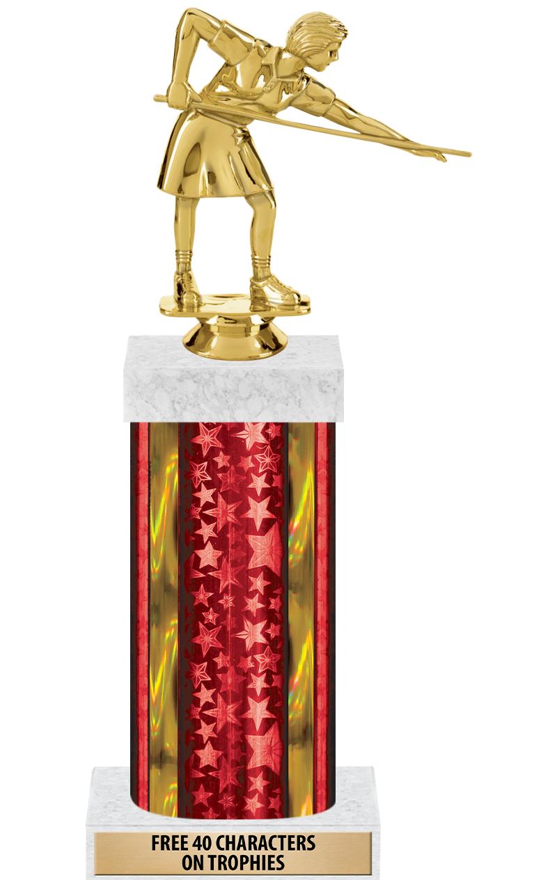 14"RED/GD-STARS-GD FIG/SQUARE