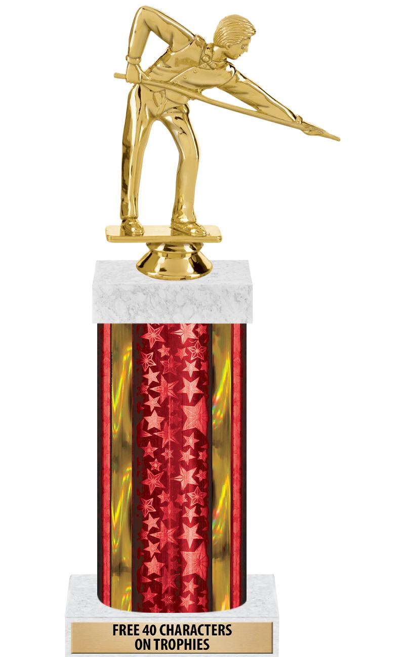 14"RED/GD-STARS-GD FIG/SQUARE