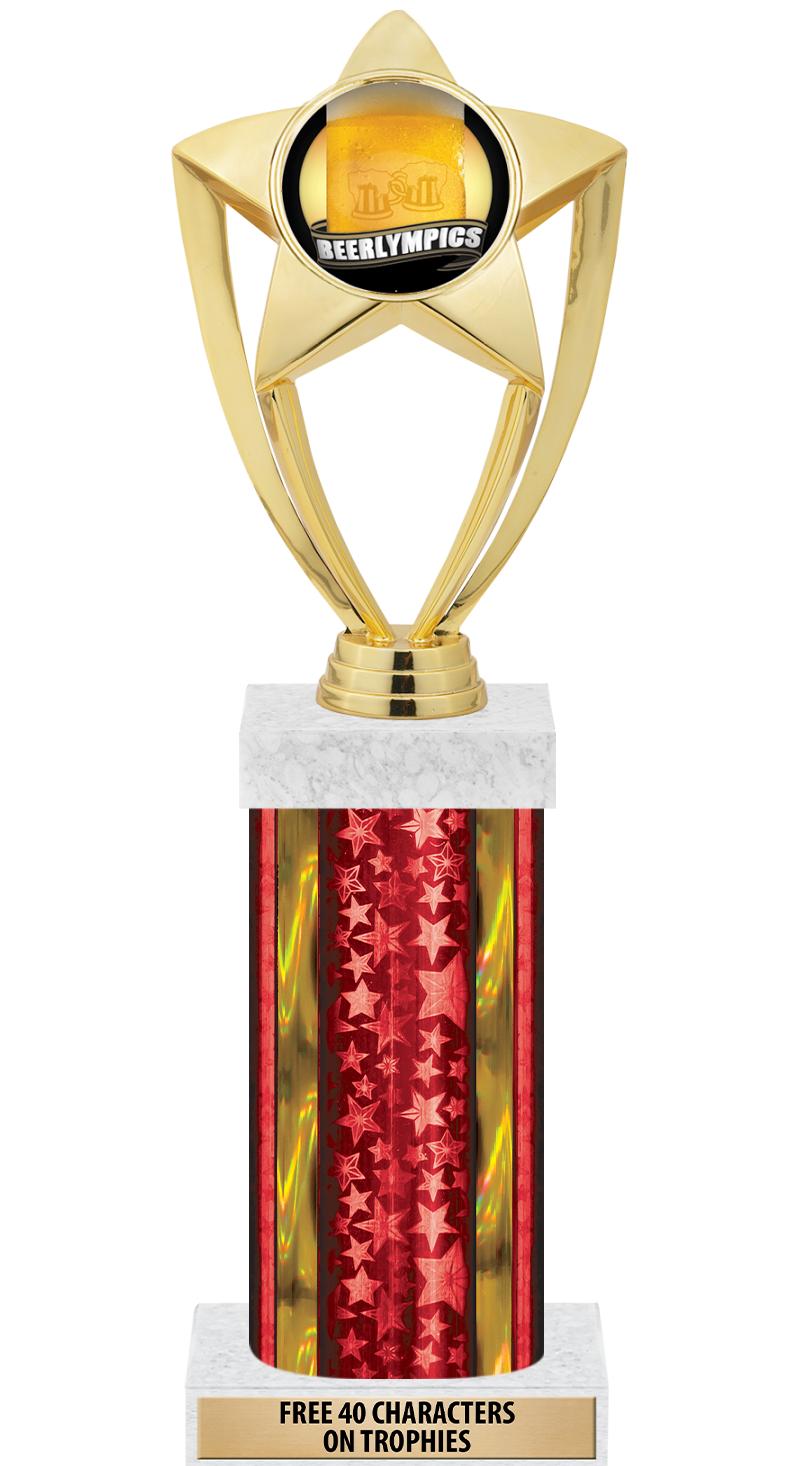 14"RED/GD-STARS-GD FIG/SQUARE