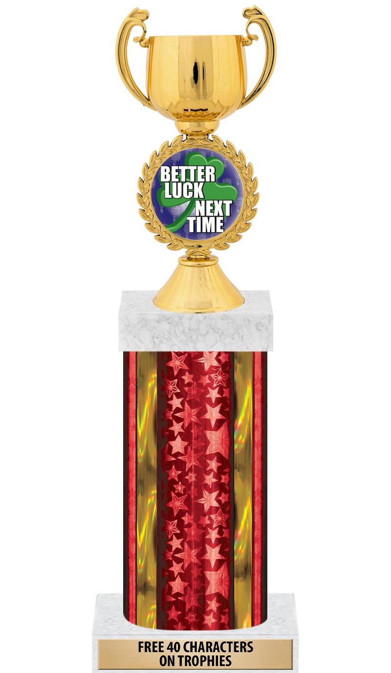 14"RED/GD-STARS-GD FIG/SQUARE