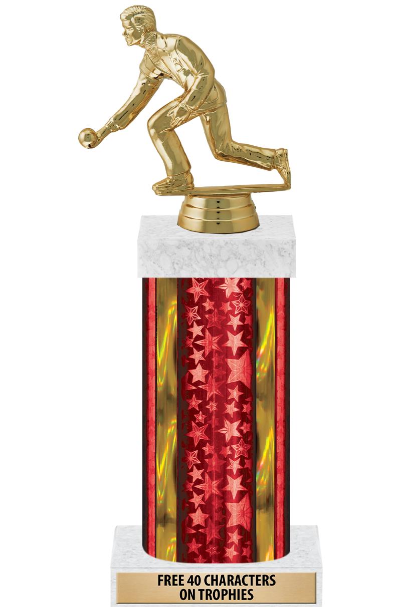 14"RED/GD-STARS-GD FIG/SQUARE