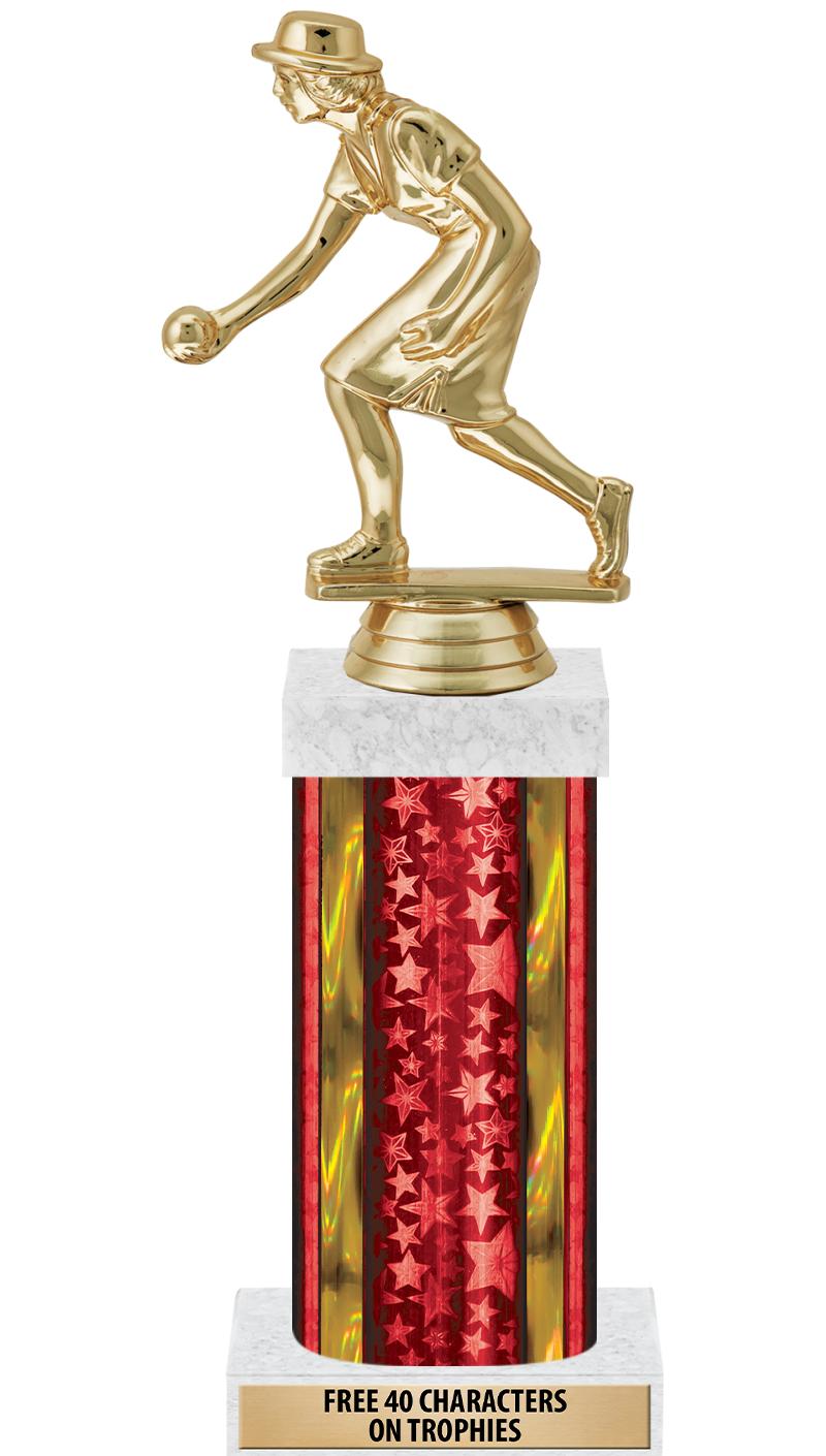 14"RED/GD-STARS-GD FIG/SQUARE